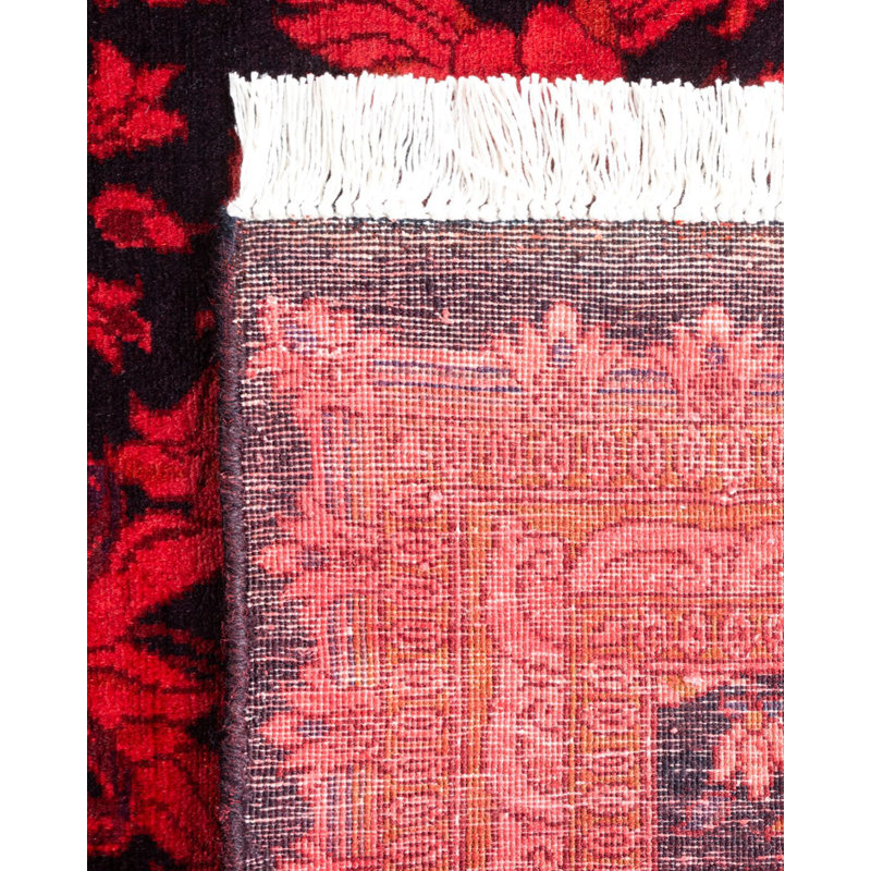 Tapis noué à la main Mazarine, unique en son genre - rouge