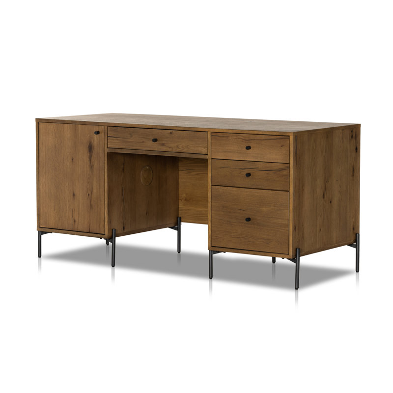 Eaton Executive Desk, Amber Resin Oak