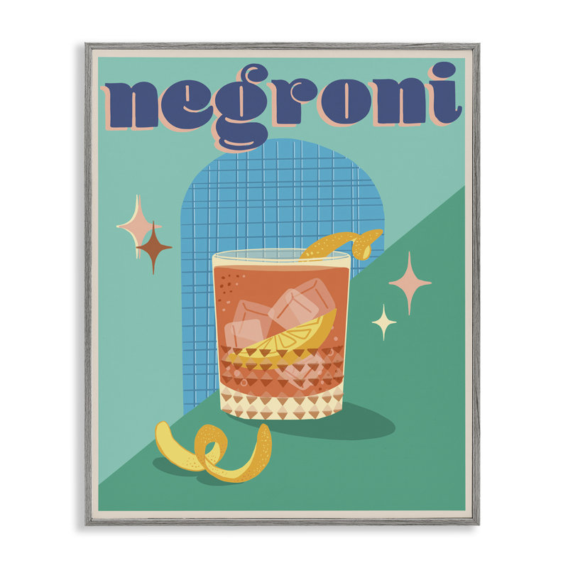 Estampe numérique classique rétro de Negroni par Jo Reid, Estampe numérique Farmhouse, H 20 po x l 16 po