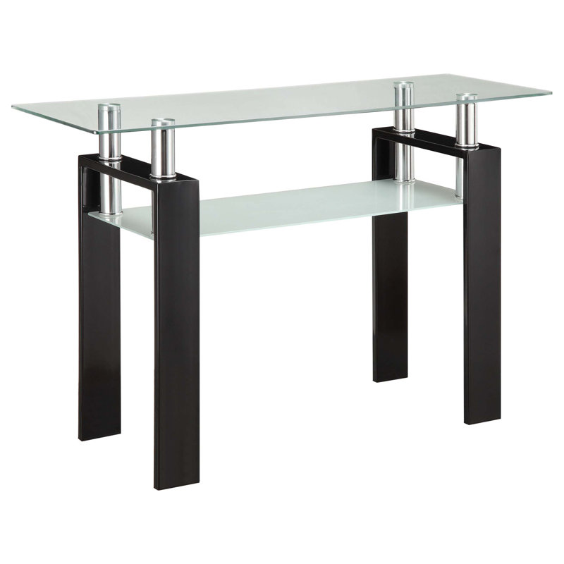 Randall Black 1-Shelf Rectangular Glass Top Sofa Table