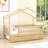 Twin Wooden House Bed With Twin Trundle And Guardrails-1776238025