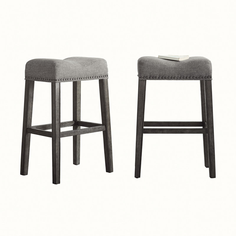 Upholstered Counter Stool, Gray, Gray