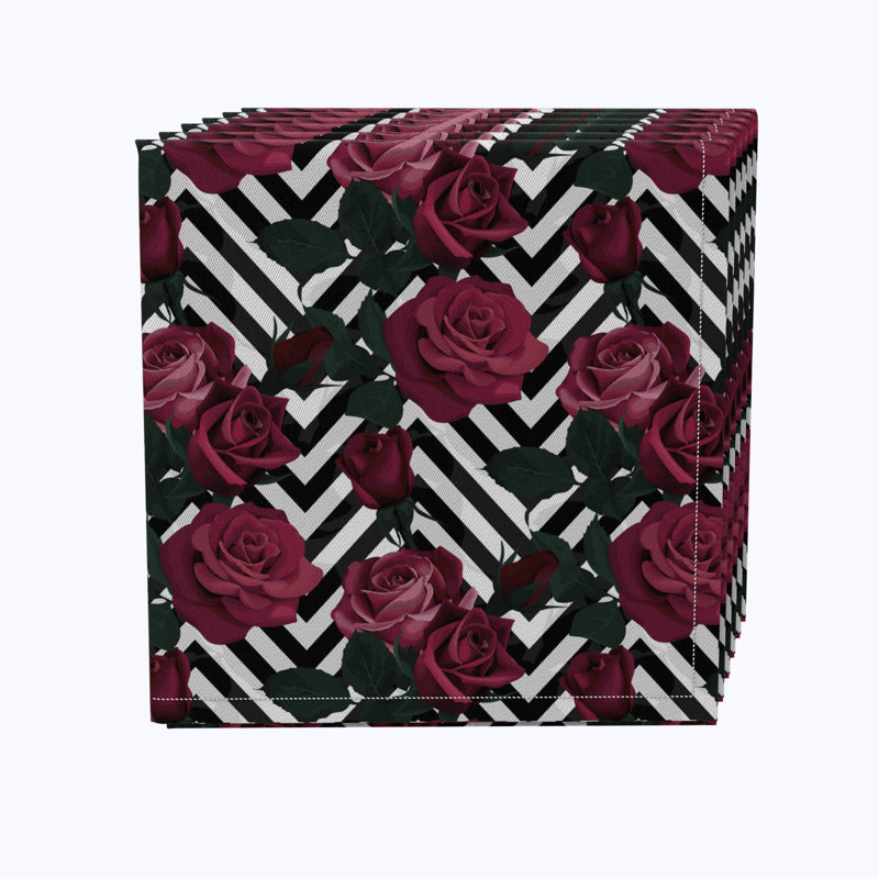 Cotton Twill Floral Square Napkin