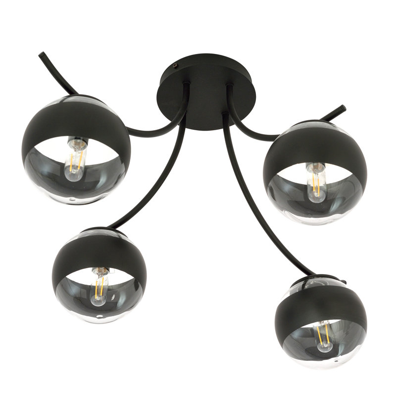 Johntai 4 - Light Sputnik Chandelier, Transparent/Black