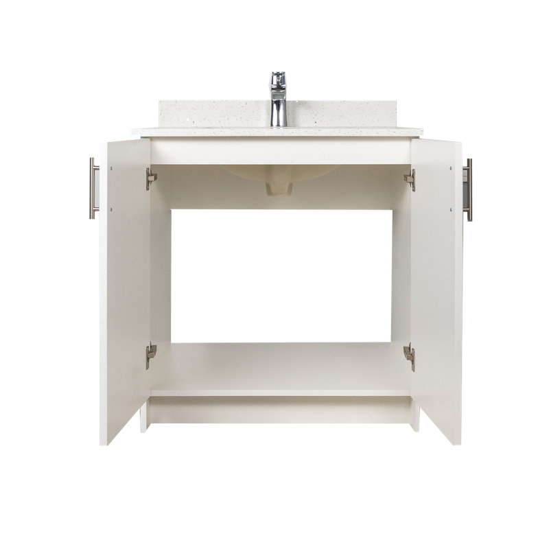 Meuble-lavabo blanc 30 po style Shaker, Blanc