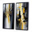 Art mural noir et jaune géométrique, ensemble de 2 pièces sur toile - abstrait géométrique noir et jaune III-2053216321-2053216322