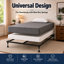 Structure de lit avancée en métal pour sommier et matelas, support central en fer, tête de lit amovible, sans bruit, assemblage facile sans outil, support à 6 pieds, très grand, noir-1044260458-854999754