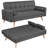 Moda Form 185CM 3 Seater Convertible Settee Sofa Bed With Armrests and 2 Bolster Pillows,-995110492