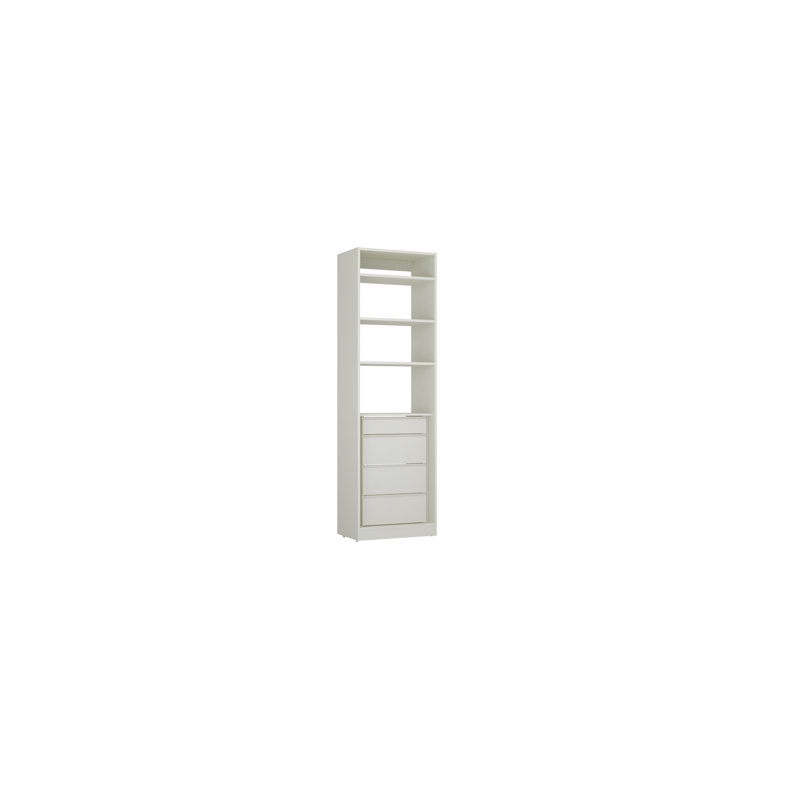 Module pour système de placard avec tiroir et tablette - 84 "24" 16 "- blanc, Blanc