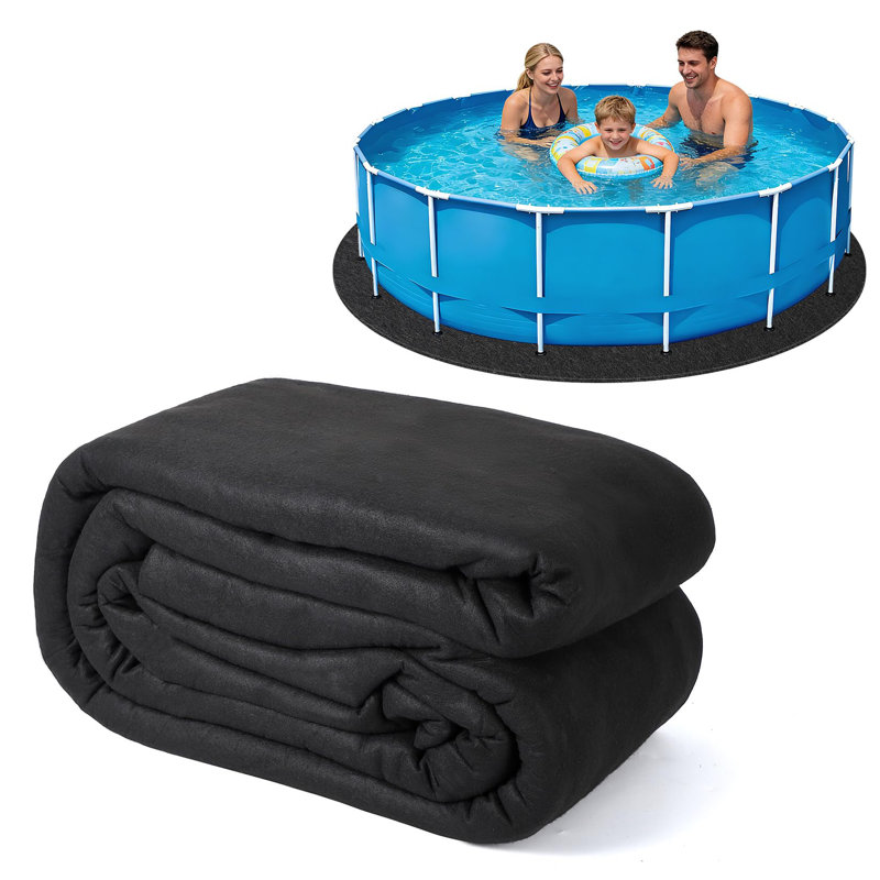 Heavy Duty Pool Liner Pad for Above Ground Pools, Non-Woven Puncture Resistant Ground Shield, Eco-Friendly Weed Barrier Extends Liner Life, Suitable for Pool Covers