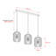 3 Light Bar Pendant Ceiling Light with Amber Ribbed Glass Shades