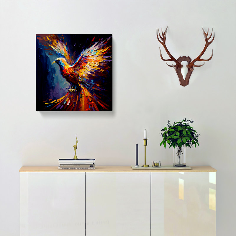 Phoenix Palette Knife No.1 - Wrapped Canvas, 50cm H x 50cm W x 3cm D