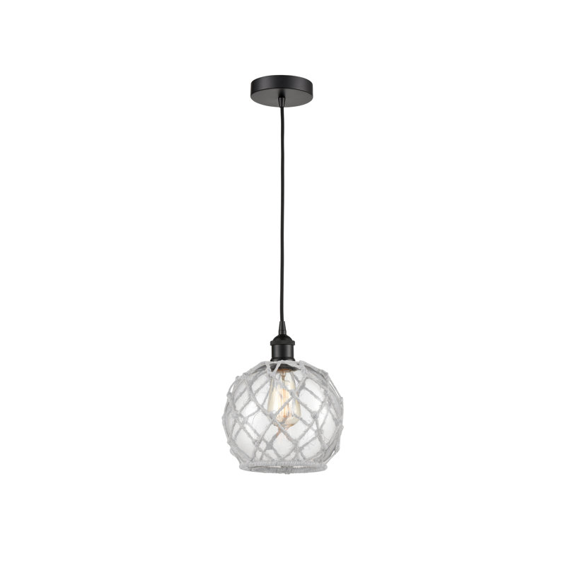 Haytham 1 - Light Single Pendant, Clear/White, Matte Black