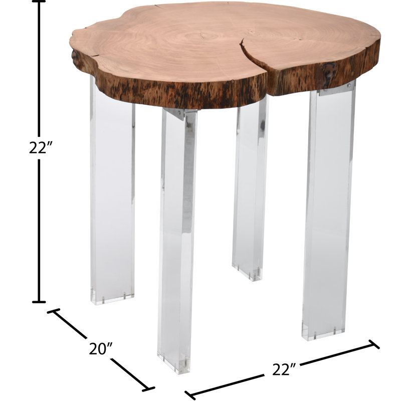 Sigety Solid Wood Top End Table