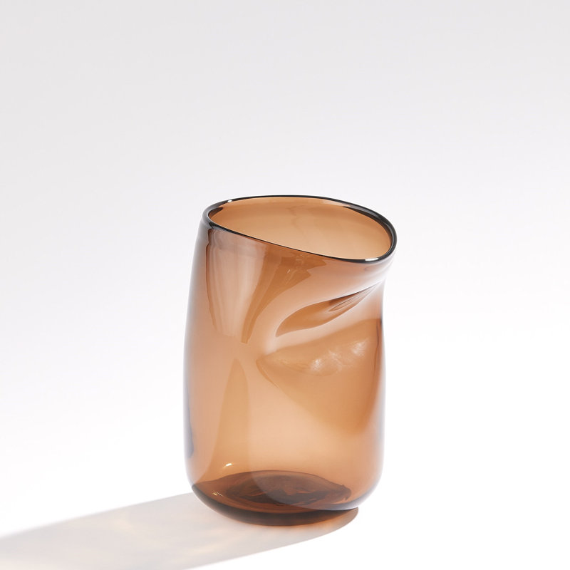 Contour Vase, 9" H x 7" W x 6" D, Tobacco