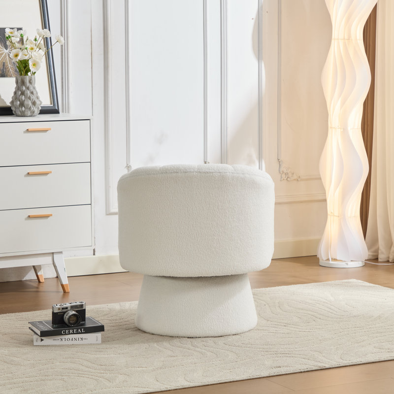 Swivel Barrel Chair, White