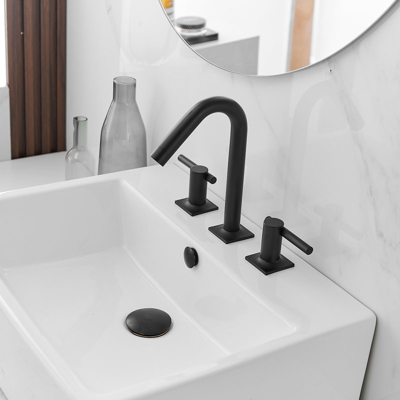 Widespread Double Handle Bathroom Faucet, Matte Black