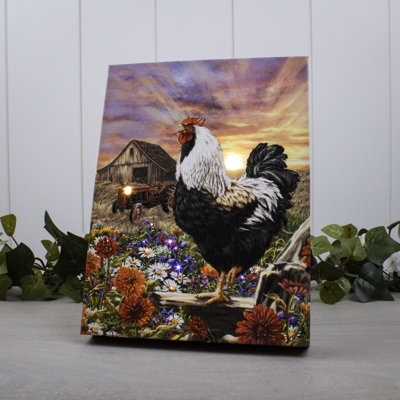Toile de fond avec coq 8 x 6 Rooster Crow