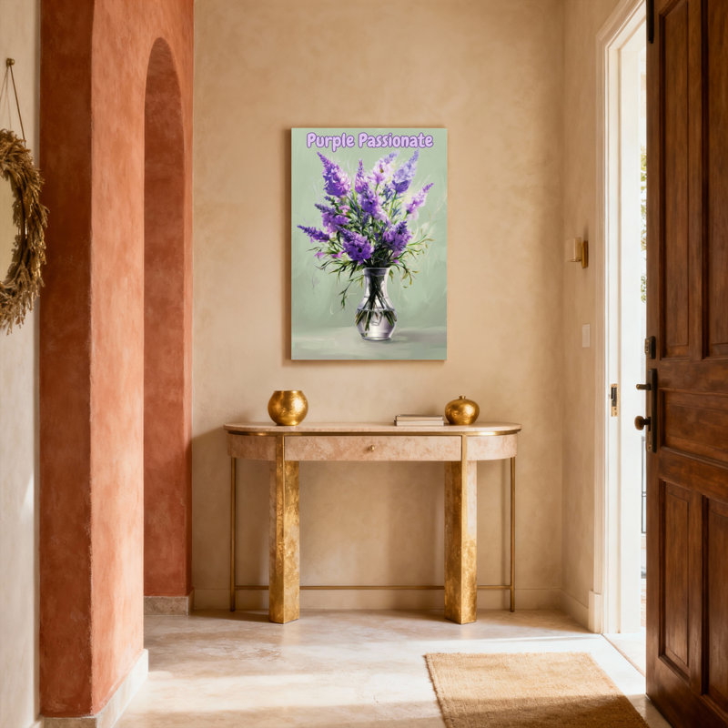 «Mauve passionné», ensemble de 1 reproduction d'art sur toile tendue, H 18 po x l 12 po