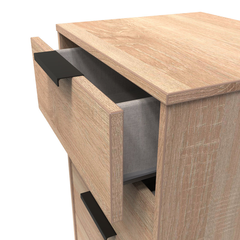 Turah 45cm W Manufactured Wood Bedside Table, Bardolino Oak
