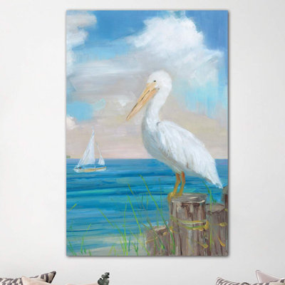 Pelican View II by Sally Swatland - Wrapped Canvas Painting