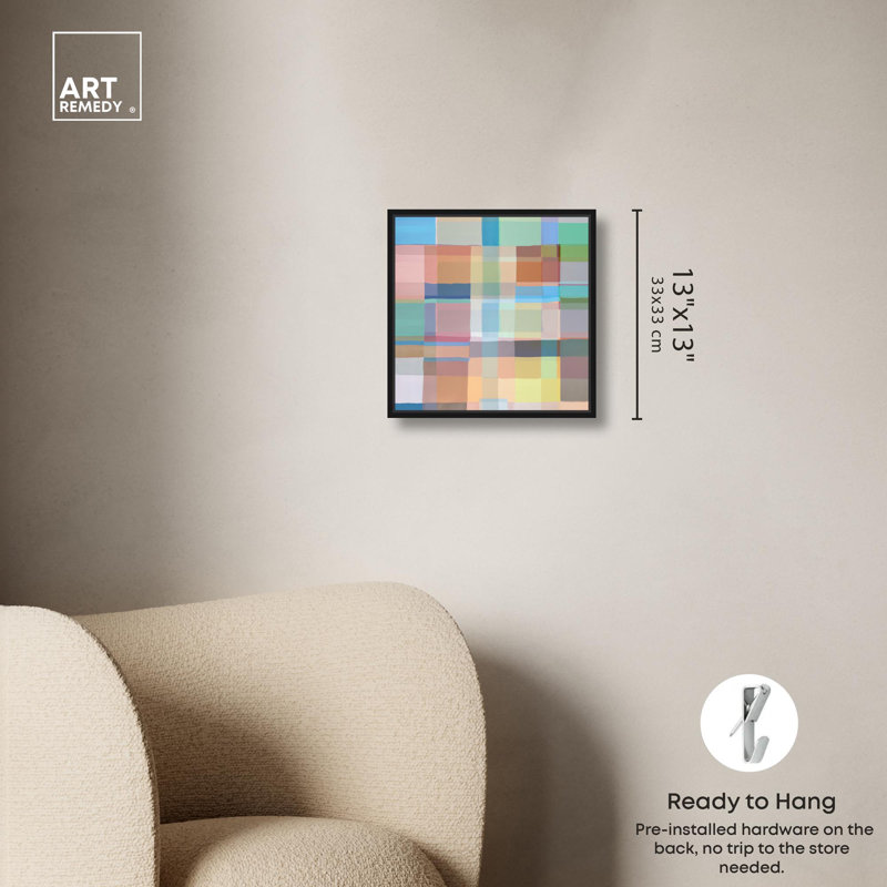 Colour Board 2 Canvas Retro Geometric Abstract Wall Art by Corrigan Studio®, 13" H x 13" W, Black Framed