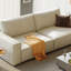 Causeuse-coussin modulaire en cuir véritable blanc crème