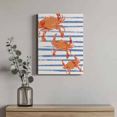 «Crabs on Stripes» par Molly Mattin, reproduction d'art