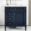 Meuble-lavabo moderne bleu avec lavabo 30 po et 2 tiroirs pour lavabo de rangement avantageux, roman-1040850161
