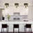 3-light Glass Black Semi Flush Mount