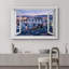 Fenêtre de paysage «Window View Sunset European Cityscape Bridge Architecture Nature Decor Decor Rustic Landscape» sur toile-98448604