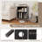 Record Player Stand w/Charging Station 5 Storage Compartments Anti-toppling Kits-1941090316