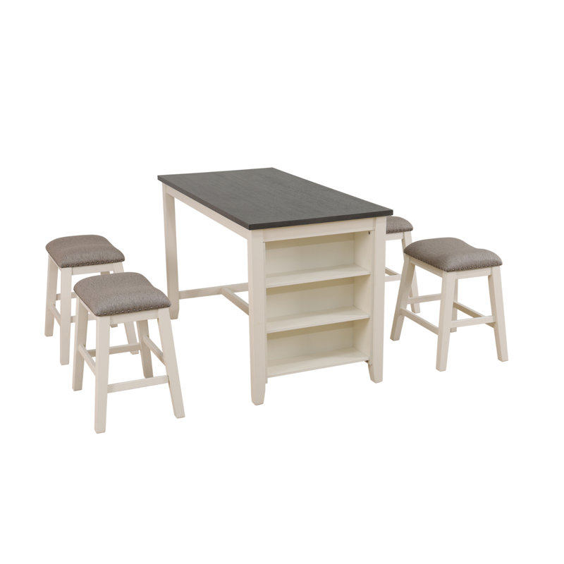 Ensemble de table de salon en chêne blanc avec plateau en panneau de fibres à densité moyenne noir et lin gris