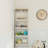Behind The Door 69" Tall Bookcase with 4 Shelves and 5 hooks, Wall Mounted Space-Saving Narrow storage cabinet for Living Room, Children's Room, Study Room, Kitchen, Corridor-Antique White