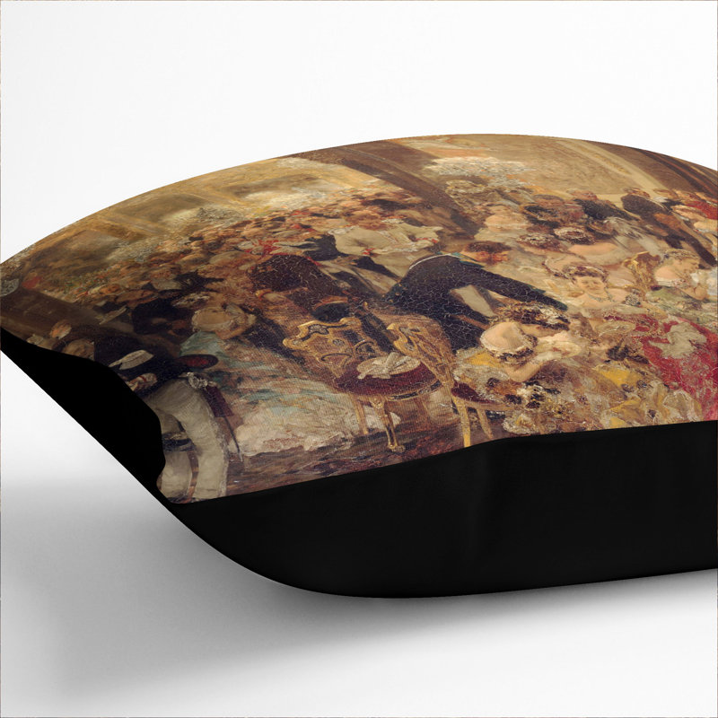 Dinner at the Ball Scatter Cushion, Black, 55cm H x 55cm W x 20cm D