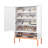 Grid Shoe Cabinet With Dual Doors, 15Cm - Proof Design, Three Adjustable Compartments, Powder Coated Metal For Living Areas High Foot Ventilation, Primary-247569498