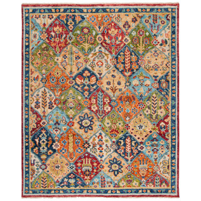 Samarkand 123 Area Rug In Blue / Red