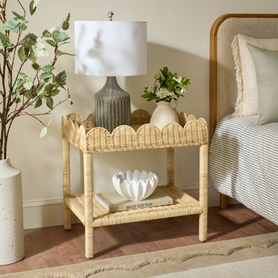 Erna Scallop 1 Shelf Nightstand