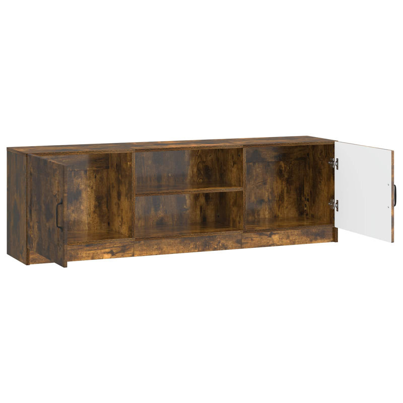 Unfinished TV Stand, 47cm H x 150cm L x 31cm W, Smoked Oak