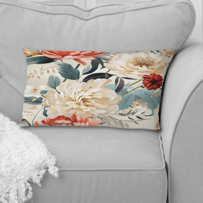 Coussin décoratif moderne à motif floral de couleur douce Modern I