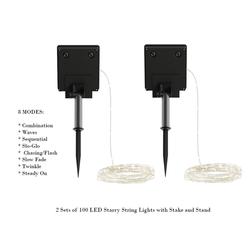 Hemphill Outdoor 100 - Bulb 38.65'' Solar Powered LED Fairy String Light, Warm White