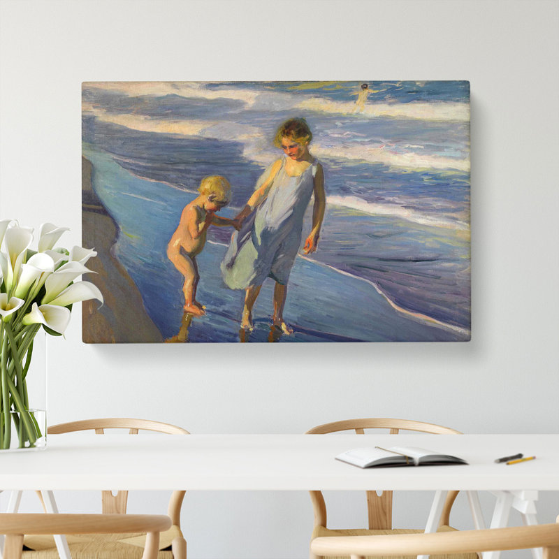 Brother And Sister by Joaquin Sorolla Y Bastida - Wrapped Canvas Painting, 40cm H x 60cm W x 3cm D