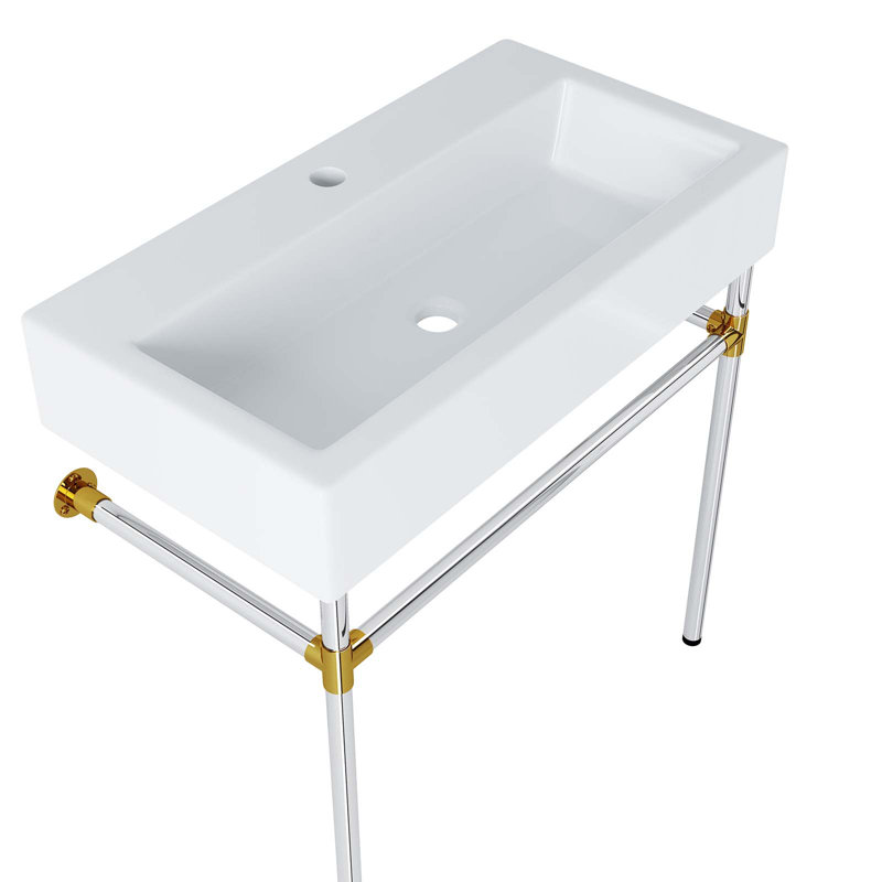 Modway Redeem 32" Acrylic Wall-Mount Bathroom Vanity, Silver