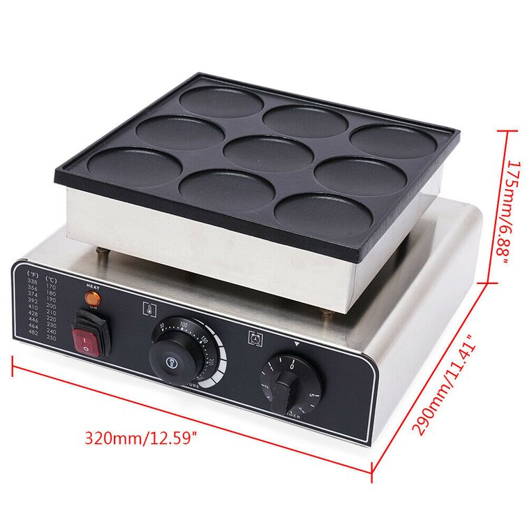 Mini Dutch Pancakes Maker Machine - Commercial Mini Poffertjes Machine  Dorayaki, Electric 25PCS Muffin Iron with Non-Stick Plates for Bakery Home  and