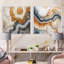 Beige et jaune pierre Geode Simplicity - Ensemble de 2 collages carrés en géode de pierre-187963708-187963709