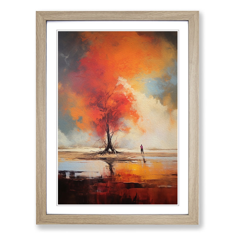 Landscape Gestural No.2 - Framed Print, Oak, 34cm H x 25cm W x 2cm D