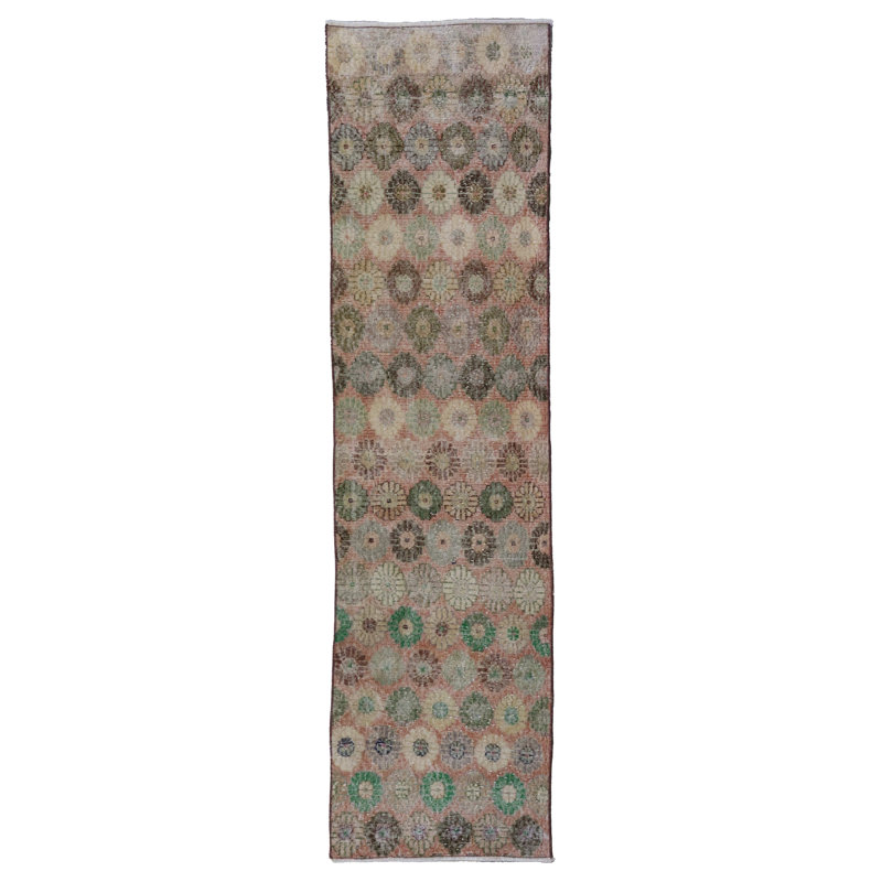 Tapis unique rose, corail et émeraude 2 pi 4 po x 8 pi 4 po Sparta