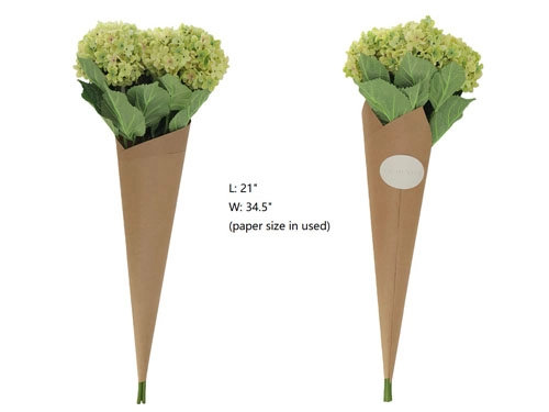 35" Light Green Artificial Hydrangea Stems, Light Green