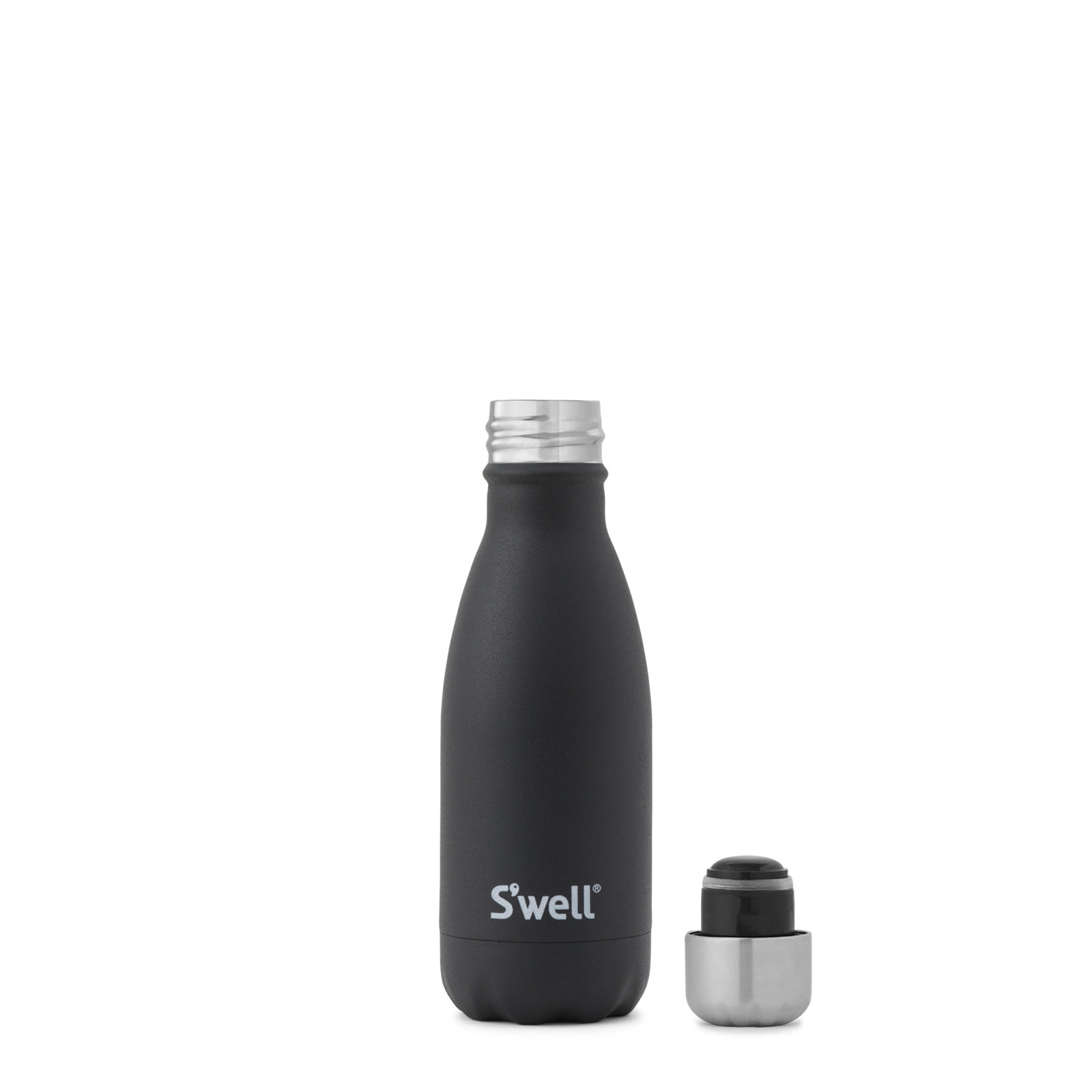 S'well Stainless Steel Triple-Layered Vacuum-Insulated Water Bottle, Onyx, 9.oz