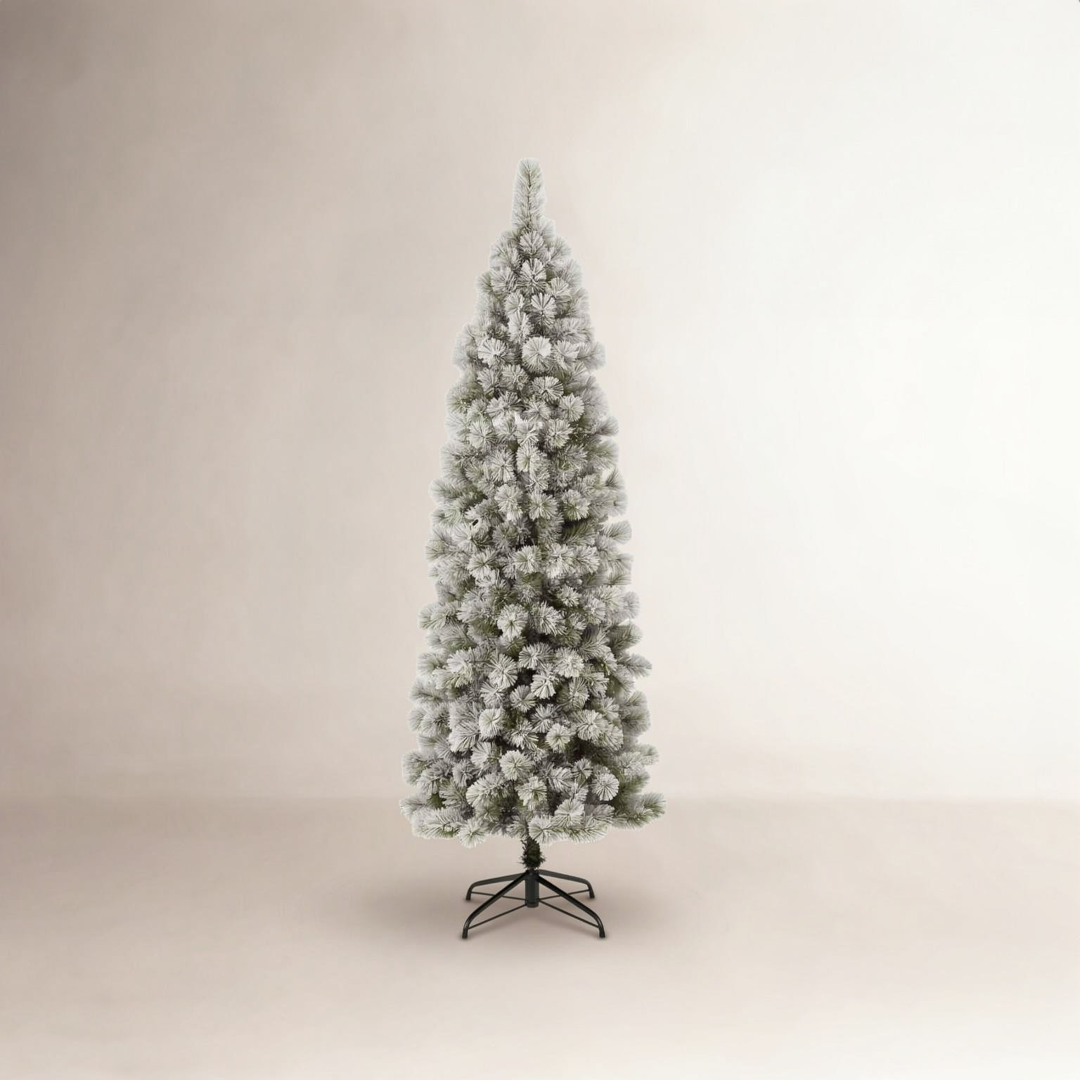Slim Frosted Pre-Lit Pine Christmas Tree, 7.5'